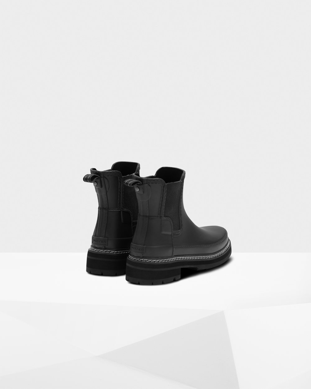 Chelsea Boots Dames - Hunter Refined Stitch Detail - Zwart - 75FICLGYX